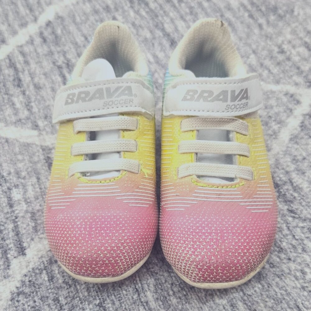 Brava Kids Soccer Shoes - Pink and Yellow